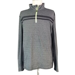 FILA Sport Sweater Men L Black Running Shirt Quarter Zip Outdoor Pullover